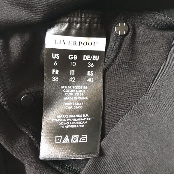 Liverpool Jeans Co. Womens Maternity Pant Size 6/28 Full Panel Legging Black EUC - Picture 5 of 11